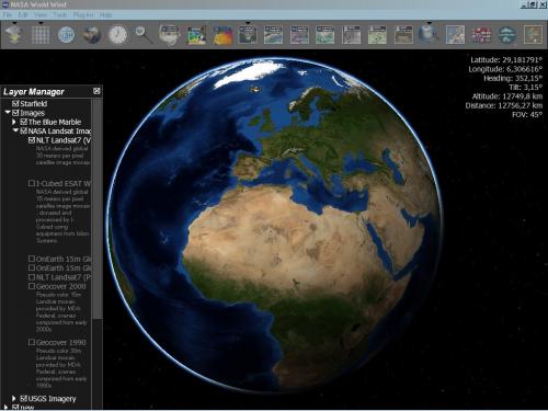 NASA World Wind صورة لبرنامج وولد ويند من ويكيبيديا الإنجليزيّة