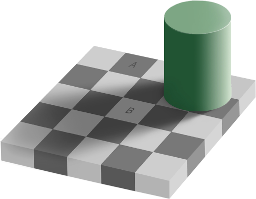 checkerboard luminosity optical illusion